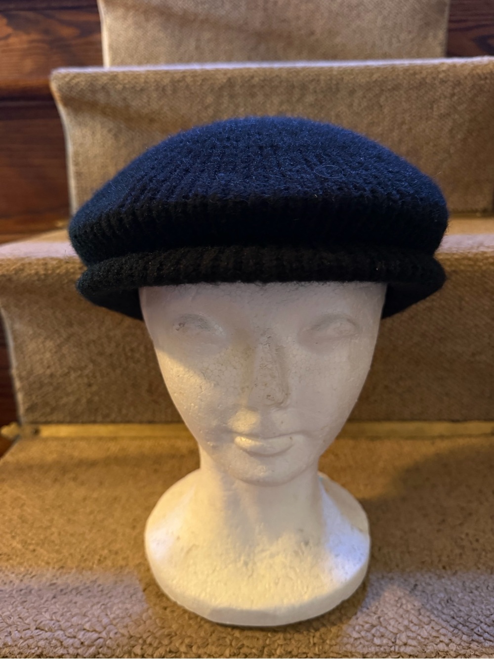 Newsboy Beanie Black Knit Arlin Cap